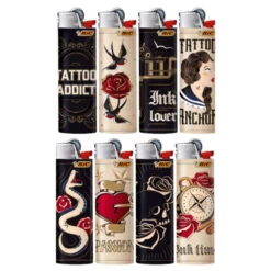 Magasin De Fournitures Pour Fumeurs -Magasin De Fournitures Pour Fumeurs barquette de 50 briquets j26 tattoo 1