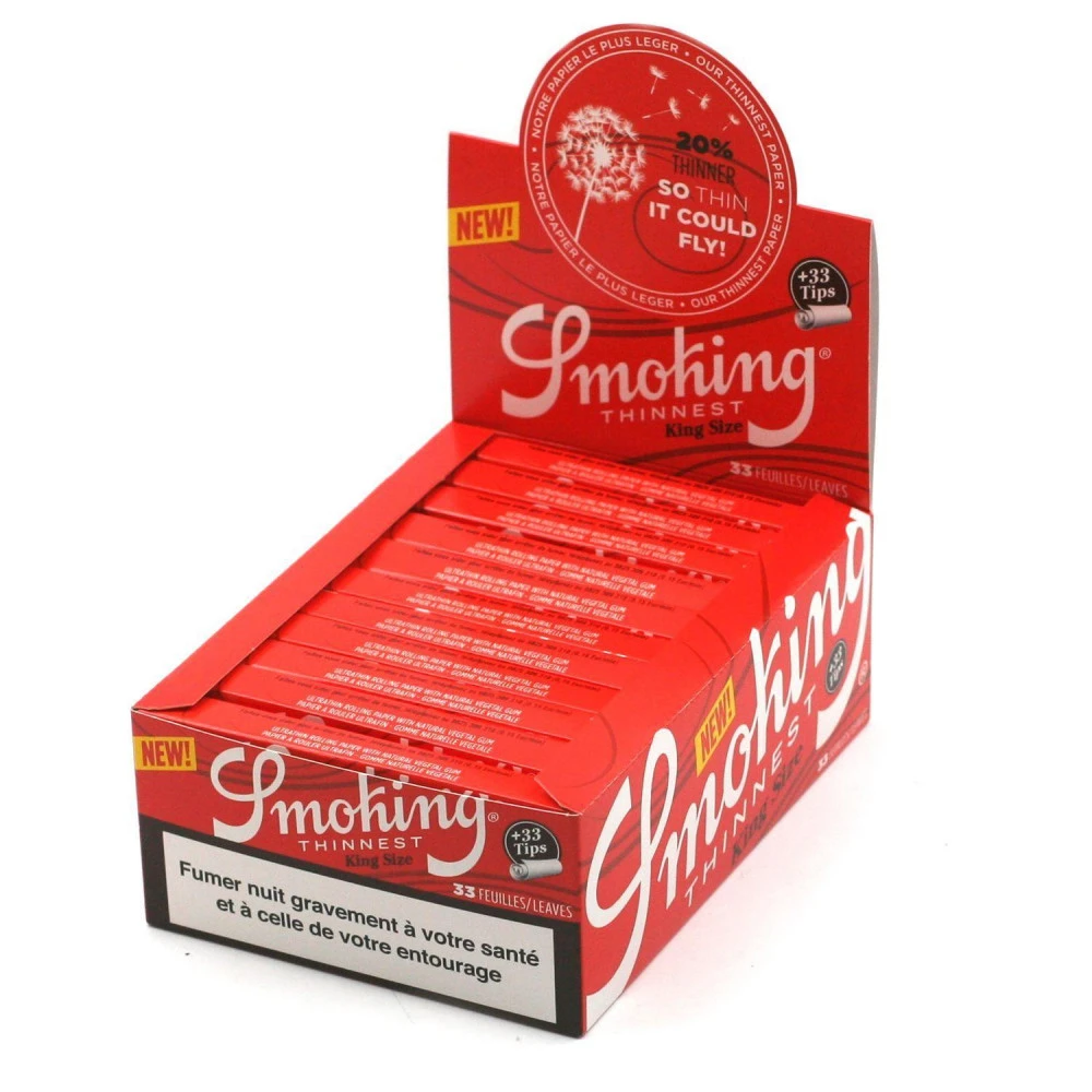 Boite de 24 Carnets de feuilles slim + filtres cartons Smoking Thinnest Boite De 24 Carnets De Feuilles Slim + Filtres Cartons Smoking Thinnest -Magasin De Fournitures Pour Fumeurs boite de 24 carnets de feuilles slim filtres cartons smoking thinnest 1