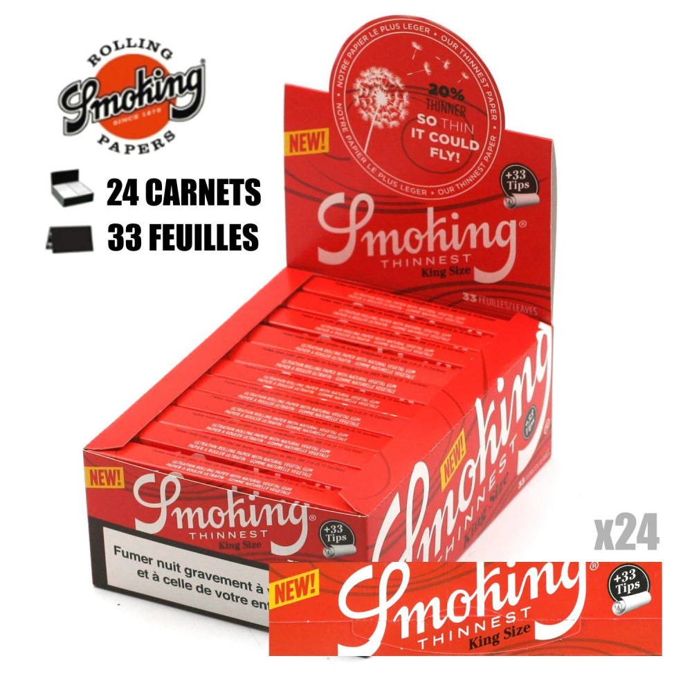 Boite de 24 Carnets de feuilles slim + filtres cartons Smoking Thinnest Boite De 24 Carnets De Feuilles Slim + Filtres Cartons Smoking Thinnest -Magasin De Fournitures Pour Fumeurs boite de 24 carnets de feuilles slim filtres cartons smoking thinnest
