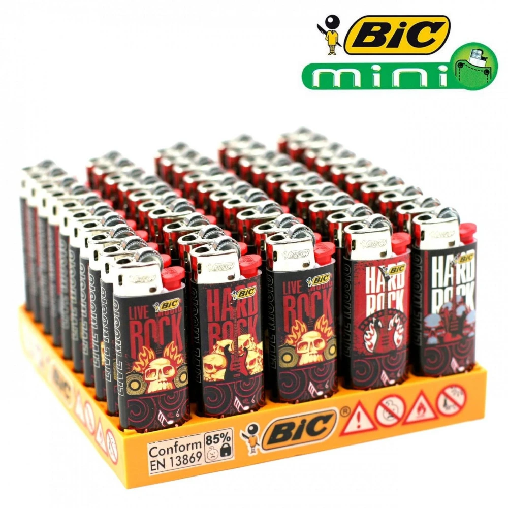 Boite de 50 Briquets J25 Mini HARD ROCK Bic Boite De 50 Briquets J25 Mini HARD ROCK -Magasin De Fournitures Pour Fumeurs boite de 50 briquets j25 mini hard rock 1
