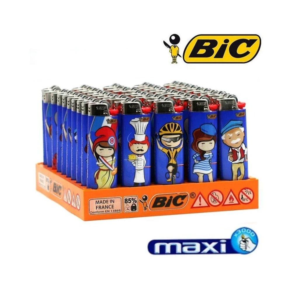 Boite de 50 Briquets Maxi BIC - France Boite De 50 Briquets Maxi BIC - France -Magasin De Fournitures Pour Fumeurs boite de 50 briquets maxi bic france