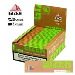 Boite De 50 Carnets De Feuille à Rouler - GIZEH PURE King Size Slim -Magasin De Fournitures Pour Fumeurs boite de 50 carnets de feuille a rouler gizeh pure king size slim 2