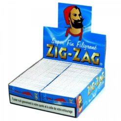 Boite De 50 Carnets De Feuilles à Rouler - Zig Zag Bleu -Magasin De Fournitures Pour Fumeurs boite de 50 carnets de feuilles a rouler zig zag bleu 3
