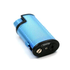 Briquet Turbo Métal Avec Perce Cigare Intégrer - Bleu -Magasin De Fournitures Pour Fumeurs briquet turbo metal avec perce cigare integrer bleu 2