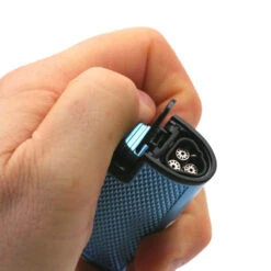 Briquet Turbo Métal Avec Perce Cigare Intégrer - Bleu -Magasin De Fournitures Pour Fumeurs briquet turbo metal avec perce cigare integrer bleu 3