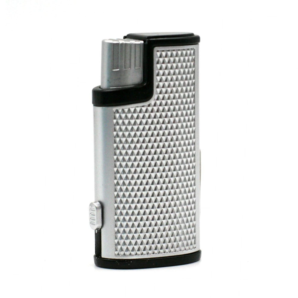 Briquet Turbo Métal Avec Perce Cigare Intégrer – Gris Briquet Turbo Métal Avec Perce Cigare Intégrer – Gris -Magasin De Fournitures Pour Fumeurs briquet turbo metal avec perce cigare integrer gris