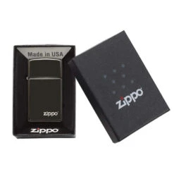 Briquet Zippo Slim - Ebony -Magasin De Fournitures Pour Fumeurs briquet zippo slim ebony 2