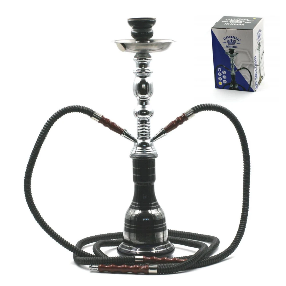 Chicha Al Malik - Double Tuyaux - argent Chicha Al Malik - Double Tuyaux - Argent -Magasin De Fournitures Pour Fumeurs chicha al malik double tuyaux argent