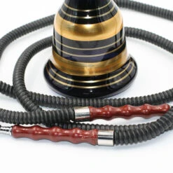 Chicha Al Malik - Double Tuyaux - Or -Magasin De Fournitures Pour Fumeurs chicha al malik double tuyaux or 2