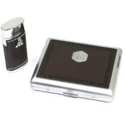 Champ Coffret Laguiole - Briquet Et Etui à Cigarettes Brun -Magasin De Fournitures Pour Fumeurs coffret laguiole briquet et etui a cigarettes brun 4