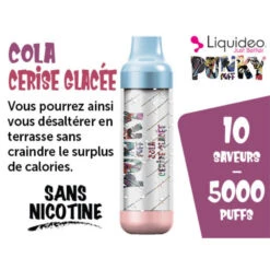 E-Cigarette Jetable 5000 Puffs Punky Puff - Cola Cerise Sans Nicotine Ni Tabac -Magasin De Fournitures Pour Fumeurs e cigarette jetable 5000 puffs punky puff cola cerise sans nicotine ni tabac 1