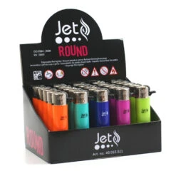 Lot De 25 Briquets JET Round - Trendy Colour -Magasin De Fournitures Pour Fumeurs lot de 25 briquets jet round trendy colour 2