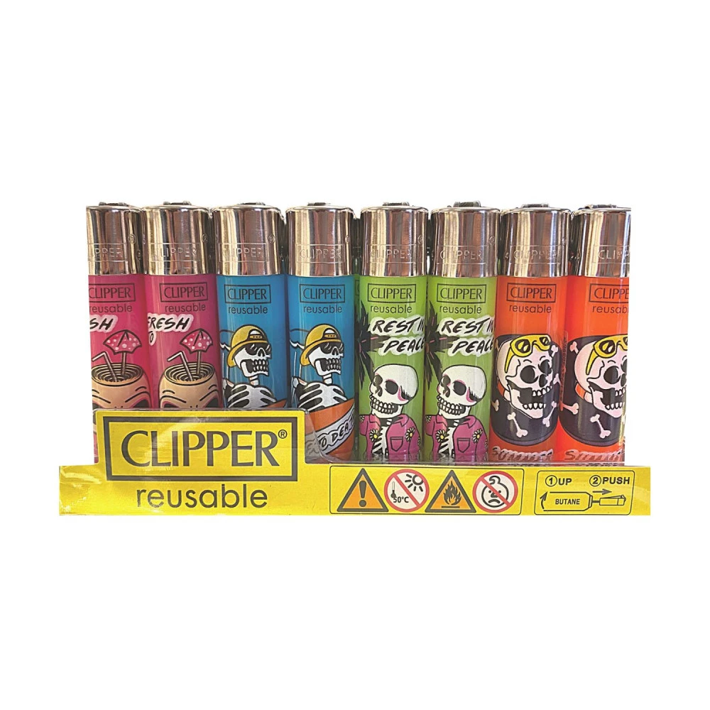 Lot de 48 Briquets Clipper collection Summer Skulls Lot De 48 Briquets Clipper Collection Summer Skulls -Magasin De Fournitures Pour Fumeurs lot de 48 briquets clipper collection summer skulls