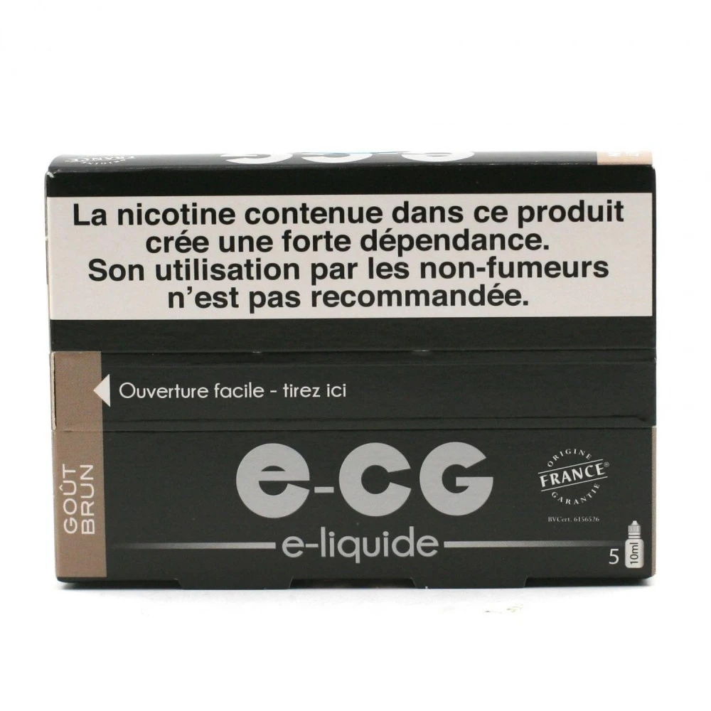 Lot de 5 Flacons E-CG - Goût Brun 6 mg/ml Lot De 5 Flacons E-CG - Goût Brun 6 Mg/ml -Magasin De Fournitures Pour Fumeurs lot de 5 flacons e cg gout brun 6 mg ml 1