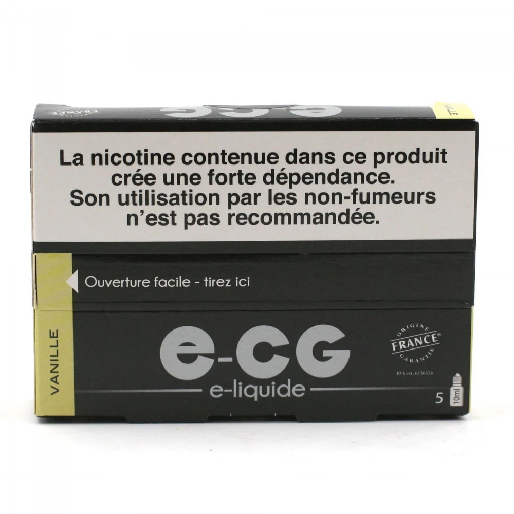 Lot de 5 Flacons E-CG - Goût Vanille 11 mg/ml Lot De 5 Flacons E-CG - Goût Vanille 11 Mg/ml -Magasin De Fournitures Pour Fumeurs lot de 5 flacons e cg gout vanille 11 mg ml 1