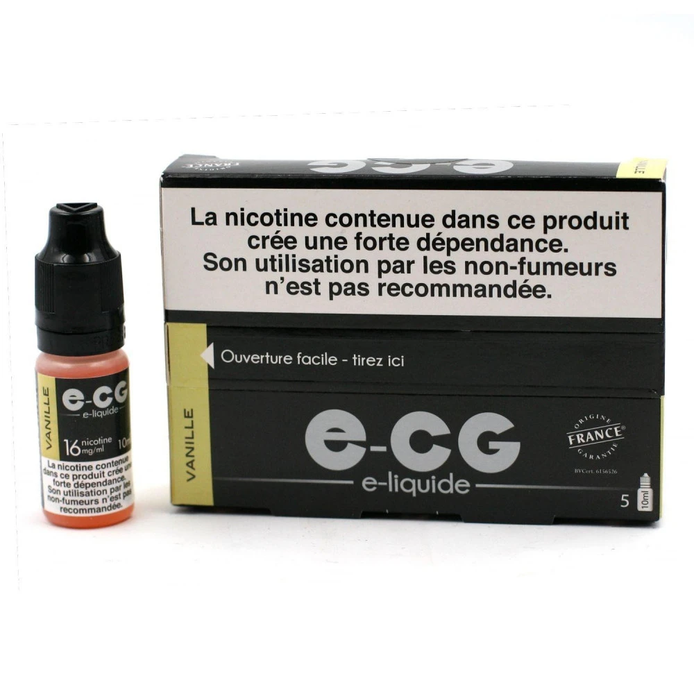 Lot de 5 Flacons E-CG - Goût Vanille 16 mg/ml Lot De 5 Flacons E-CG - Goût Vanille 16 Mg/ml -Magasin De Fournitures Pour Fumeurs lot de 5 flacons e cg gout vanille 16 mg ml