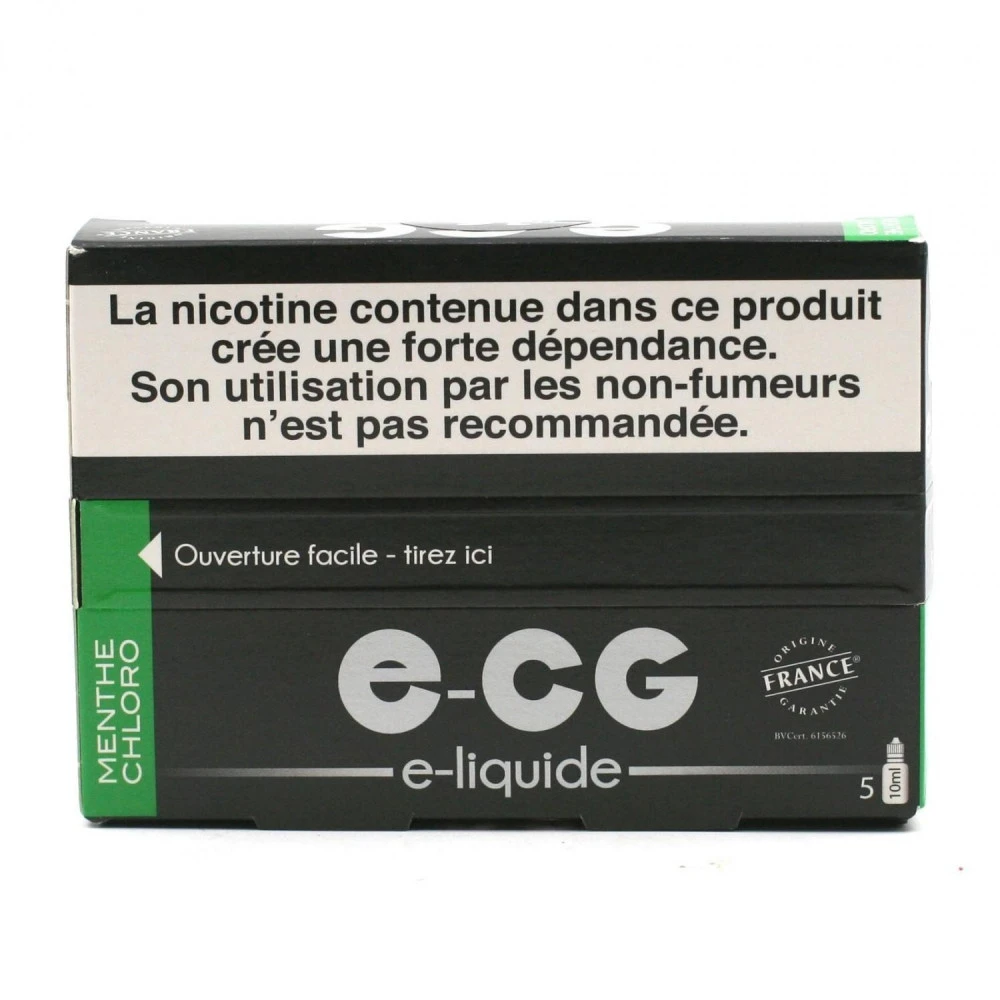 Lot de 5 Flacons E-CG - Menthe Chloro 6 mg/ml Lot De 5 Flacons E-CG - Menthe Chloro 6 Mg/ml -Magasin De Fournitures Pour Fumeurs lot de 5 flacons e cg menthe chloro 6 mg ml 1