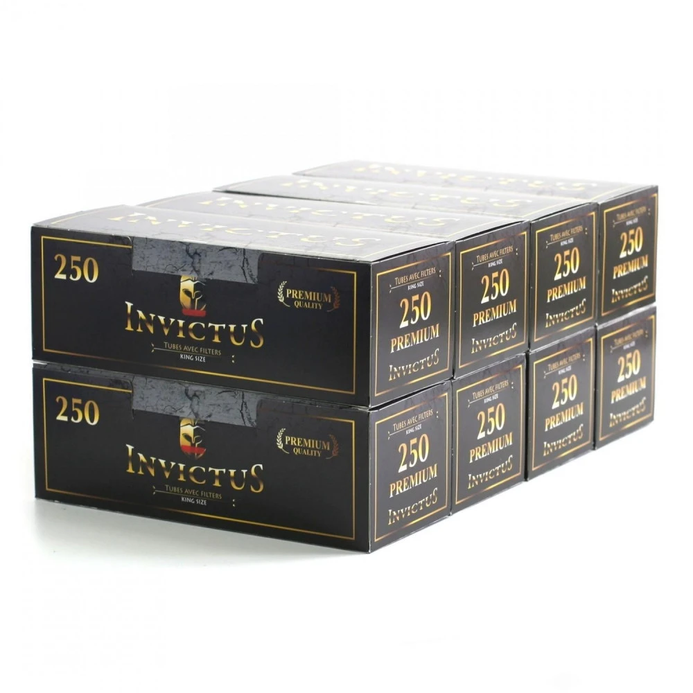Lot de 8 Boîtes de 250 Tubes à Cigarettes - Invictus Lot De 8 Boîtes De 250 Tubes à Cigarettes - Invictus -Magasin De Fournitures Pour Fumeurs lot de 8 boites de 250 tubes a cigarettes invictus 2
