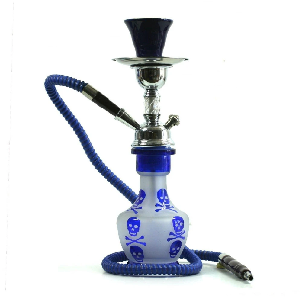 Narguilé à Tête de Mort (33 cm) - Bleu Forest Narguilé à Tête De Mort (33 Cm) - Bleu -Magasin De Fournitures Pour Fumeurs narguile a tete de mort 33 cm bleu 1