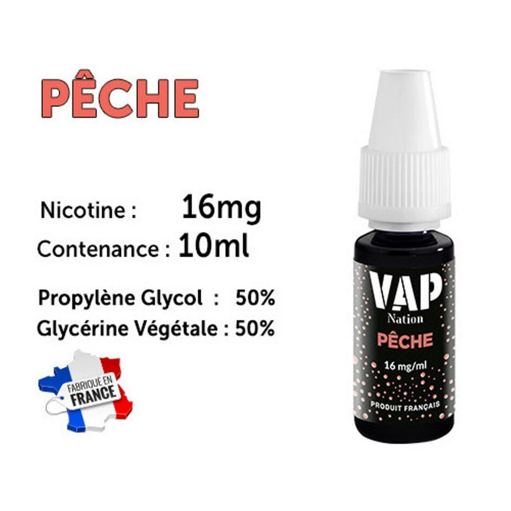 Vap Nation lot de 5 liquides - Pêche 16 mg Vap Nation Lot De 5 Liquides - Pêche 16 Mg -Magasin De Fournitures Pour Fumeurs vap nation lot de 5 liquides peche 16 mg