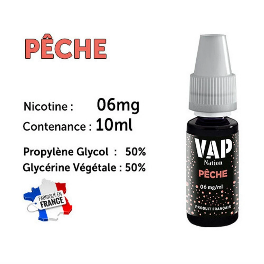 Vap Nation lot de 5 liquides - Pêche 6 mg Vap Nation Lot De 5 Liquides - Pêche 6 Mg -Magasin De Fournitures Pour Fumeurs vap nation lot de 5 liquides peche 6 mg